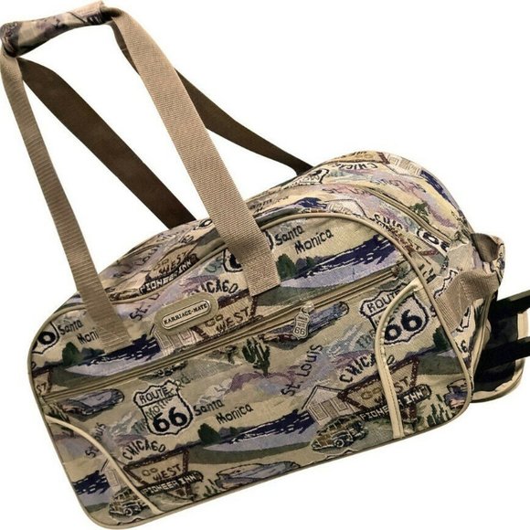 Route 66 Tapestry Rolling Duffel Bag - T021520D#66 - Picture 1 of 1